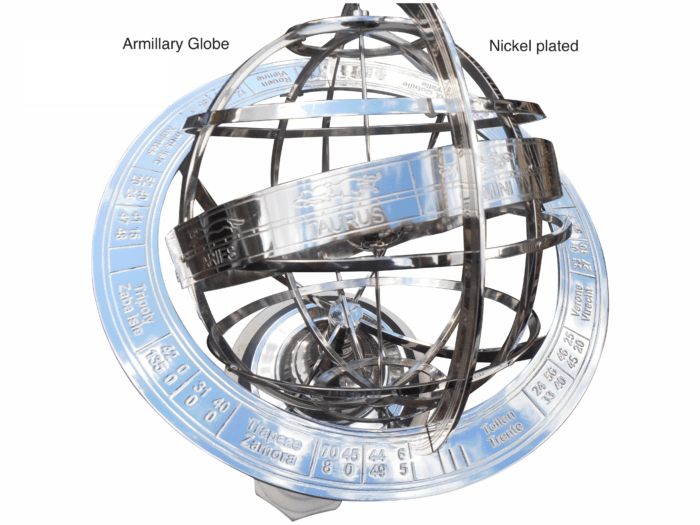 armillary globe NickelPlated 3  023 700x525 - Armillary Globe Nickel Plated.