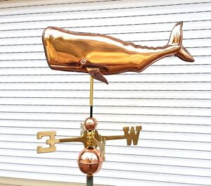 Whale Polished Copper Weathervane