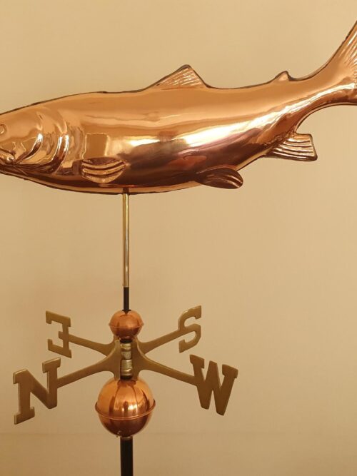 Trout Polished Copper Weathervane