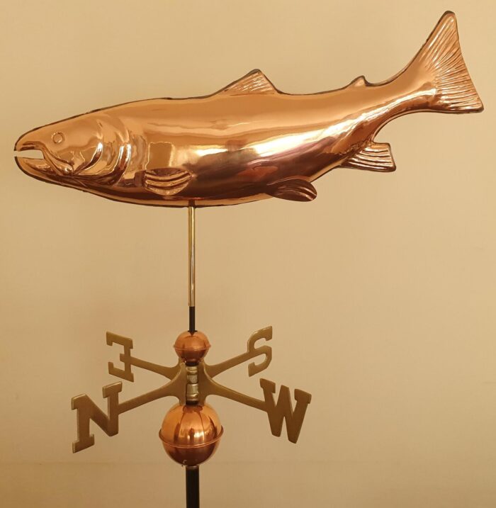 Trout Polished Copper Weathervane